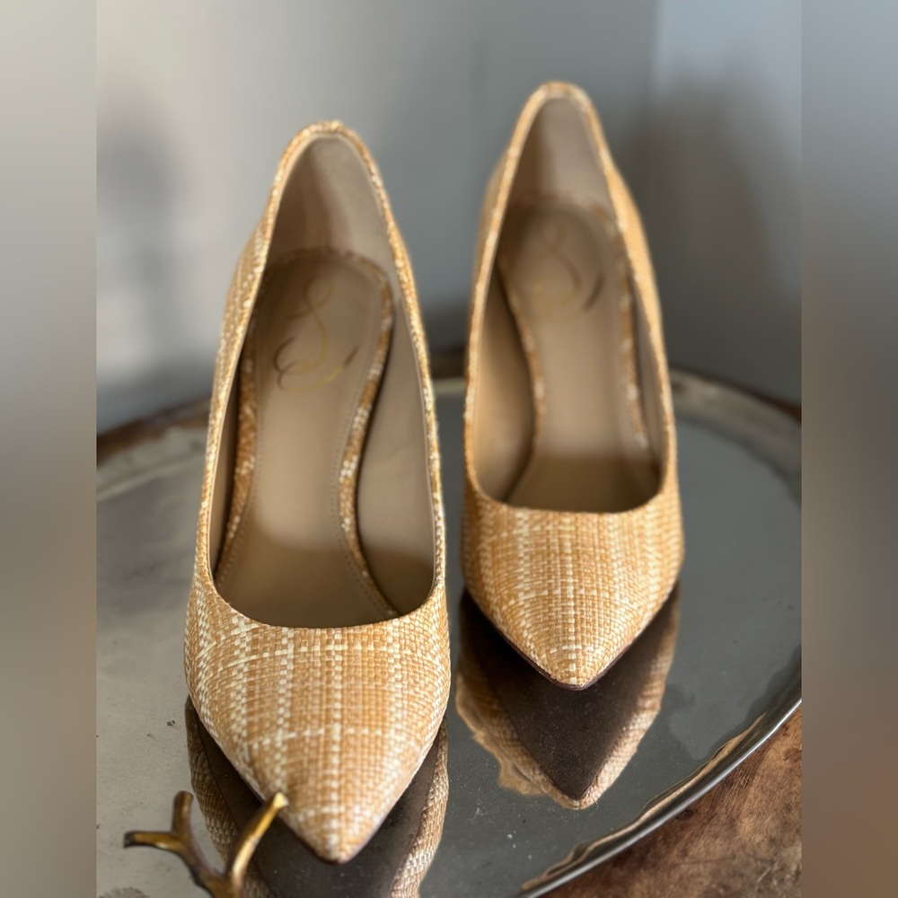 Sam Edelman Tan Tweed Heels